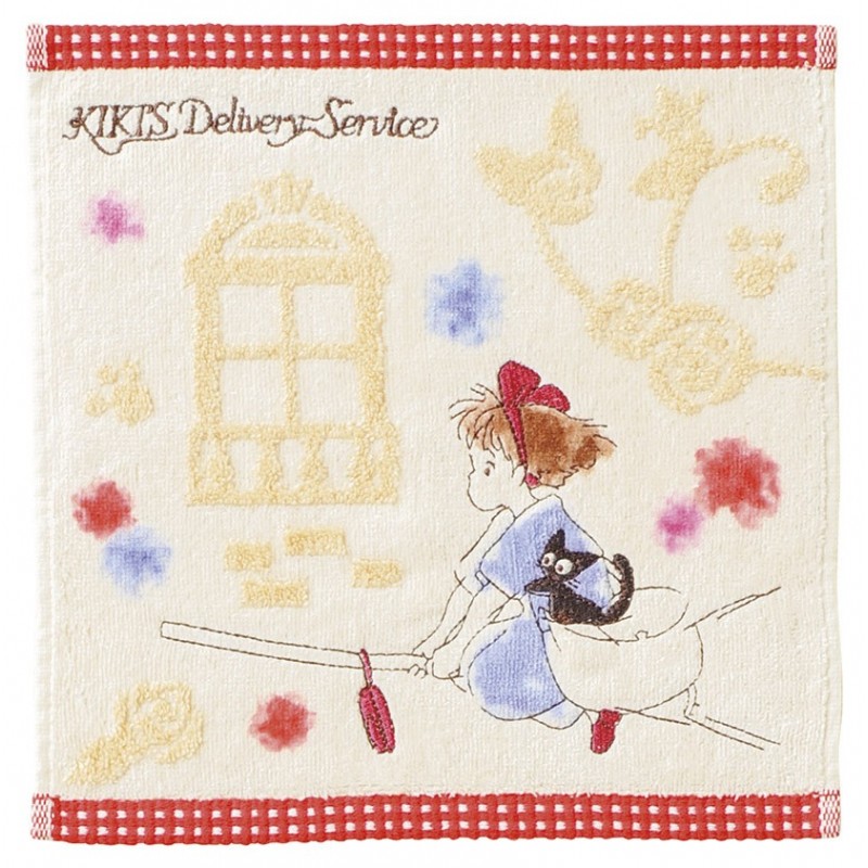 Household linen - Mini Towel Kiki on her broom 25x25 cm - Kiki’s Delivery Service