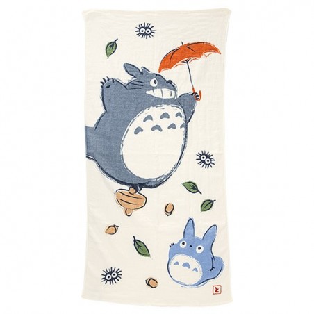 Linge de maison - Grande Serviette Imabari Totoro Parapluie 60x120 cm - Mon Voisin Toto