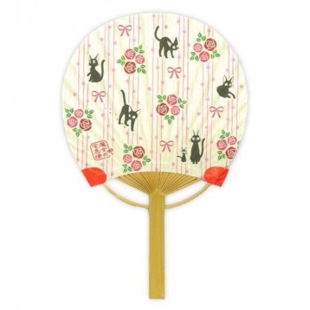 Accessoires - Éventail Japonais Bambou Jardin de Rose - Kiki la petite sorcière