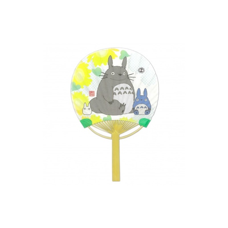 Accessories - Japanese Bamboo Fan Totoro & Sunflower - My Neighbor Totoro