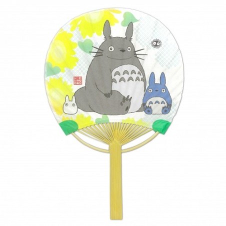 Accessories - Japanese Bamboo Fan Totoro & Sunflower - My Neighbor Totoro