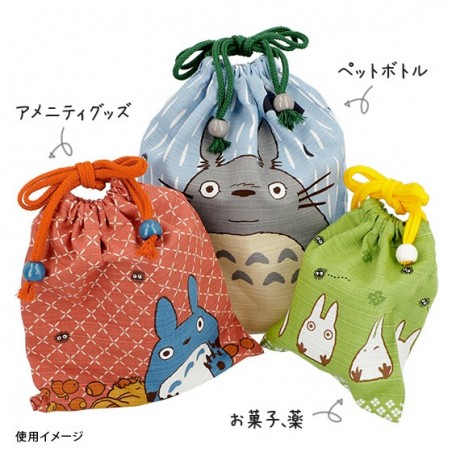 SACOCHE TISSU ORANGE TOTORO BLEU - MON VOISIN TOTORO