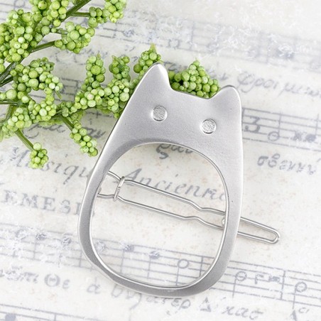 Jewellery - Metal Hair Clip White Totoro - My Neighbor Totoro