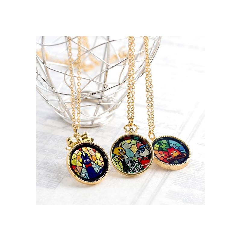 Bijoux - Bijou Pendentif Jiji Vitrail - Kiki la petite sorcière