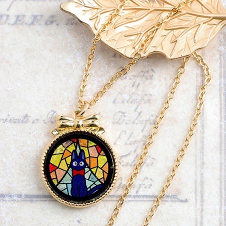 Bijoux - Bijou Pendentif Jiji Vitrail - Kiki la petite sorcière