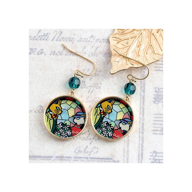 Jewellery - Stained Glass Series - Pierced Earrings - Whisper of the Heart