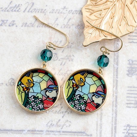 Jewellery - Stained Glass Series - Pierced Earrings - Whisper of the Heart