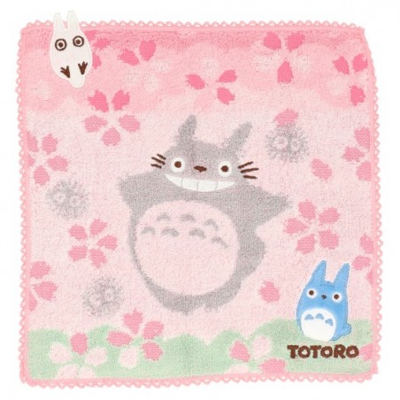 Household linen - Mini towel Totoro cherry blossoms 25x25 cm - My Neighbor Totoro