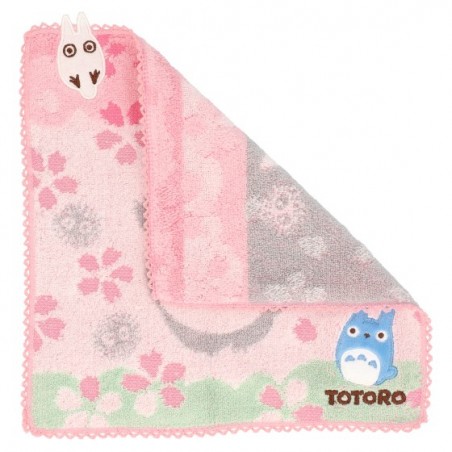 Household linen - Mini towel Totoro cherry blossoms 25x25 cm - My Neighbor Totoro