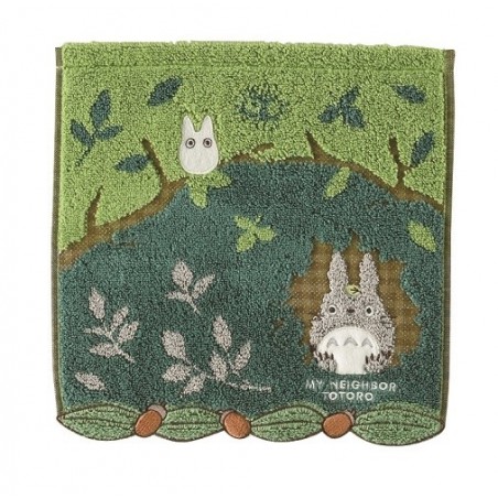 Linge de maison - Mini Serviette Totoro cache dans les arbres 25x25cm - Mon Voisin Toto