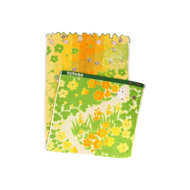 Linge de maison - Serviette Fleurs Jaunes 34x80cm - Mon voisin Totoro