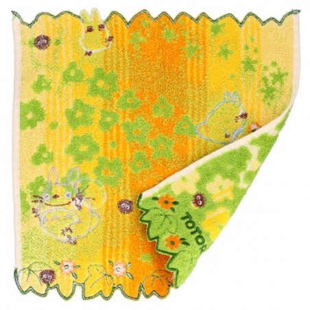 Linge de maison - Mini Serviette Fleurs Jaunes 25x25 cm - Mon voisin Totoro