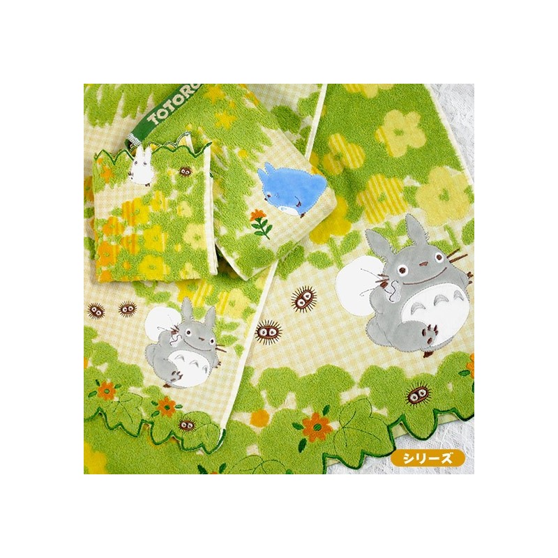 Household linen - Mini Towel Totoro Yellow Flowers 25x25 cm - My Neighbor Totoro