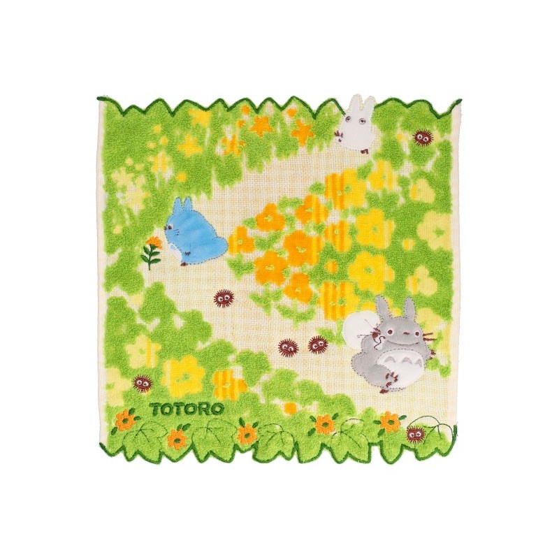 Household linen - Mini Towel Totoro Yellow Flowers 25x25 cm - My Neighbor Totoro
