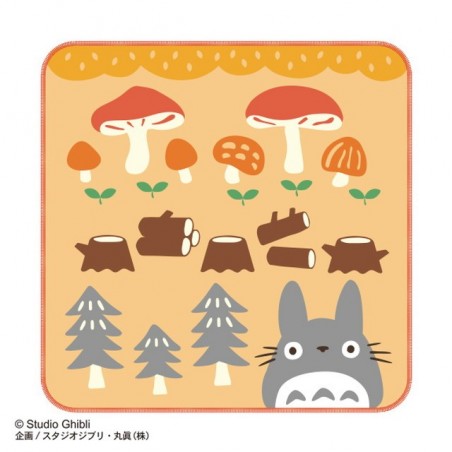 Household linen - Mini Towel Totoro Mushrooms & Logs 25x25 cm - My Neighbor Totoro