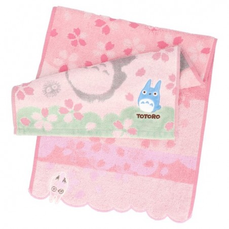 Household linen - Wash towel Totoro cherry blossoms 34x80 cm - My Neighbor Totoro