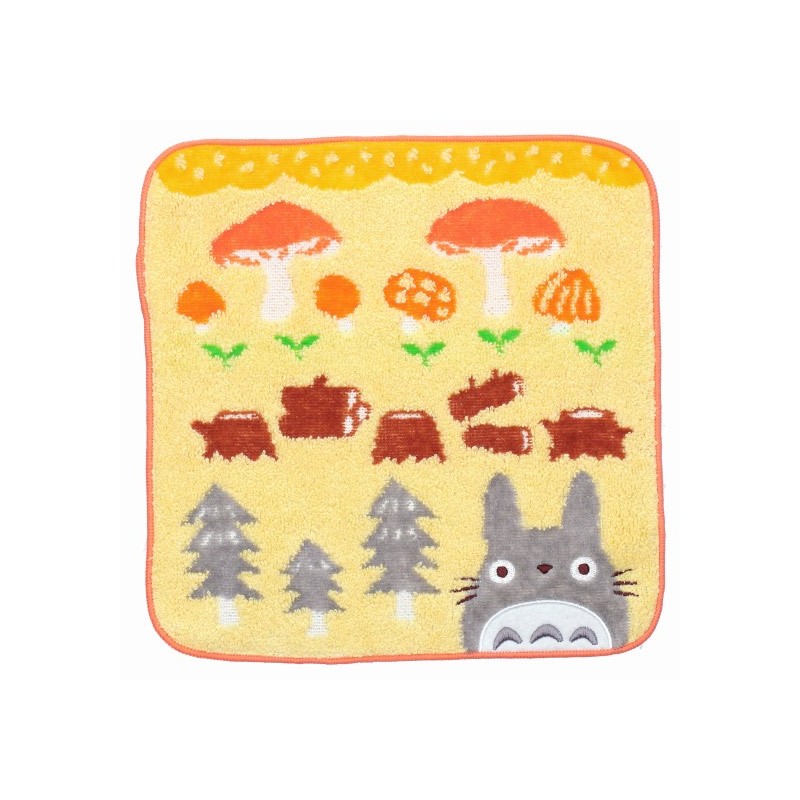 Household linen - Mini Towel Totoro Mushrooms & Logs 25x25 cm - My Neighbor Totoro
