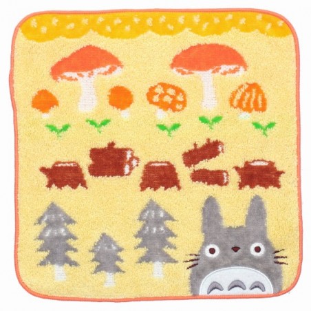 Household linen - Mini Towel Totoro Mushrooms & Logs 25x25 cm - My Neighbor Totoro