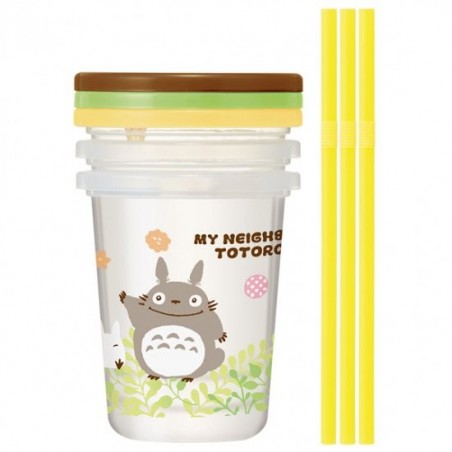 Kitchen and tableware - 3 Glasses with Straw Set - My Neighbor Totoro