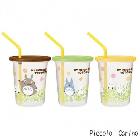 Kitchen and tableware - 3 Glasses with Straw Set - My Neighbor Totoro