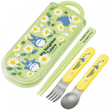 Baguettes - Set Baguettes Cuillère Fourchette Totoro Bleu Marguerites - Mon Voisi