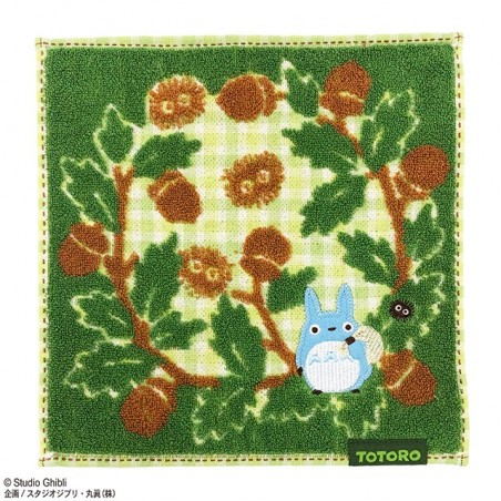 Linge de maison - Mini Serviette verte Le préféré de la forêt 23×23 - Mon Voisin Totoro