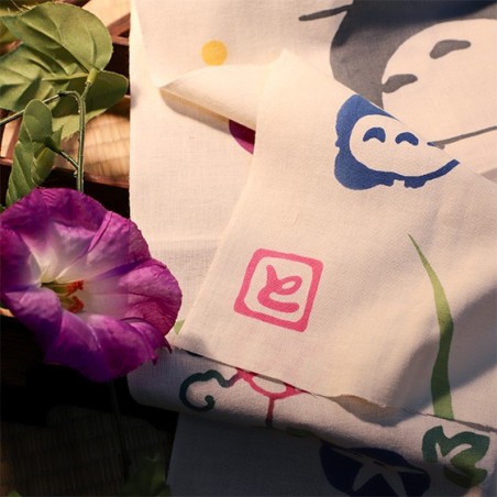 Household linen - Tenugui Morning glory & firefly - My Neighbor Totoro