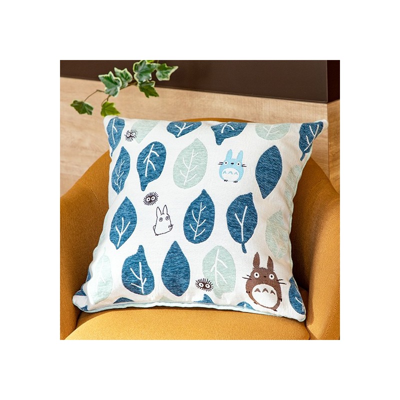 Furniture - Cushion Big Totoro Blue & Green leaves 45x45 cm - My Neighbour Totoro