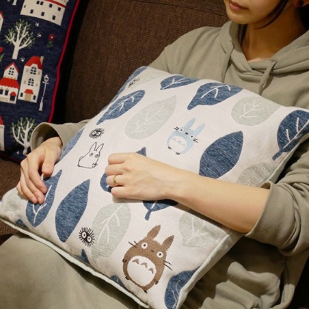 Furniture - Cushion Big Totoro Blue & Green leaves 45x45 cm - My Neighbour Totoro