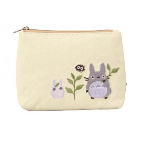 Sacs - Sacoche Totoro Gris et Blanc Prairie 11 x 15 cm - Mon Voisin Totoro