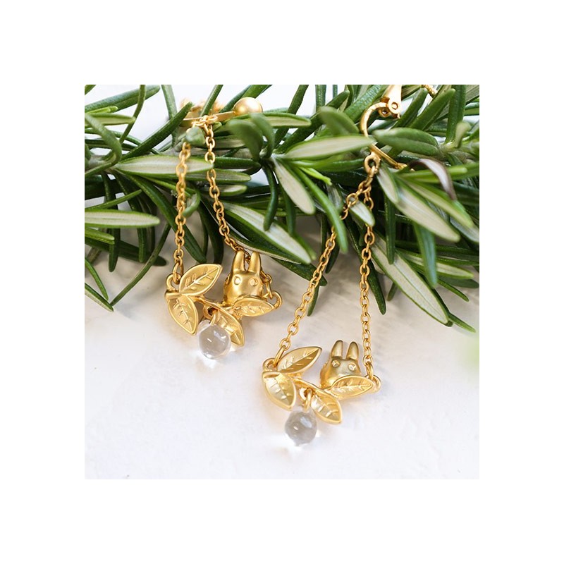 Jewellery - Clipped Earrings Small Totoro Hiding In Leaf - My Neighbor Totoro