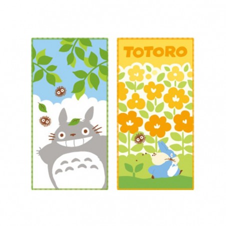 Linge de maison - Pack 2 Mini-Serviettes Totoro Gris et Bleu 20 x 10 cm - Mon Voisin To