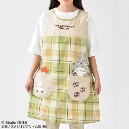 Kitchen and tableware - Totoro checkered Apron 84 x 61,5 cm - My Neighbor Totoro