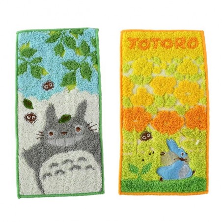 Linge de maison - Pack 2 Mini-Serviettes Totoro Gris et Bleu 20 x 10 cm - Mon Voisin To