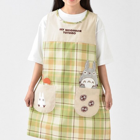 Kitchen and tableware - Totoro checkered Apron 84 x 61,5 cm - My Neighbor Totoro