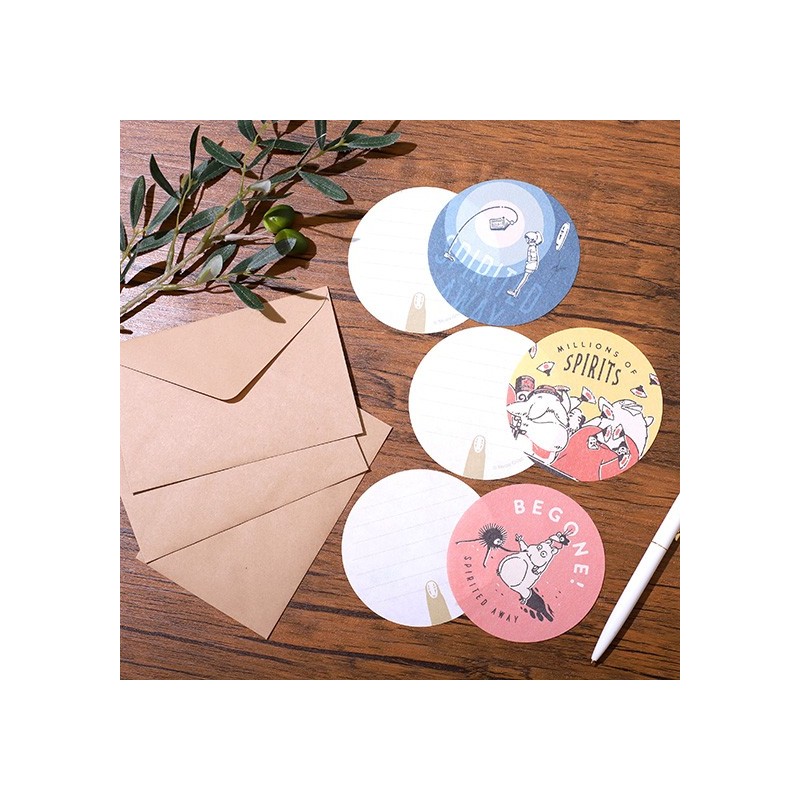 Postales y papel de cartas - Juego de papelería en colores pastel - El viaje de Chihiro