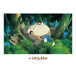Jigsaw Puzzles - Stained glass Puzzle 500P Napping with Totoro - My Neighbor Tororo