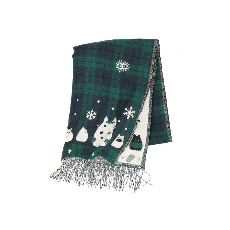 Textile - Étole avec accroche Totoro motifs à carreaux - Mon Voisin Totoro