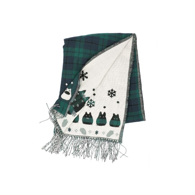 Textile - Étole avec accroche Totoro motifs à carreaux - Mon Voisin Totoro