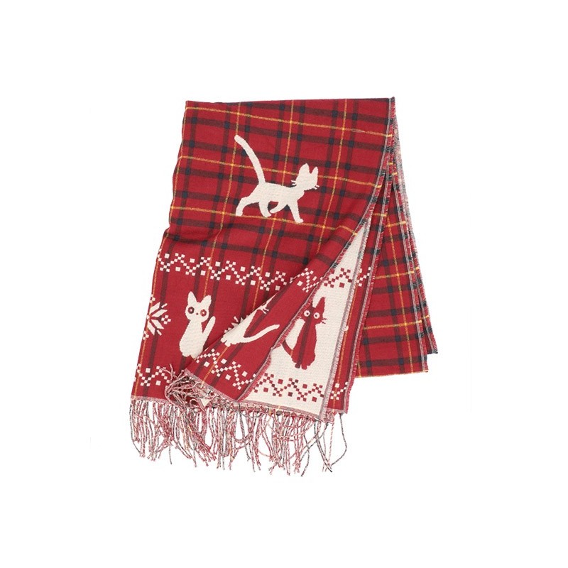 Textile - Étole avec accroche Jiji motifs à carreaux - Kiki la petite sorcière