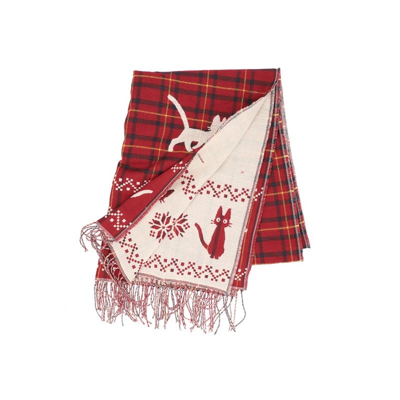 Textile - Étole avec accroche Jiji motifs à carreaux - Kiki la petite sorcière