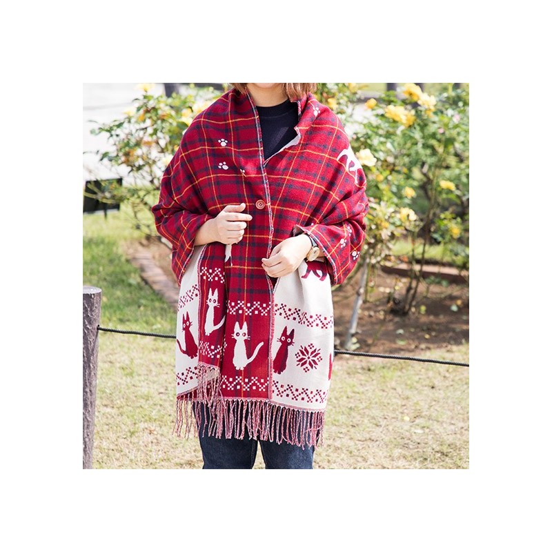 Textile - Étole avec accroche Jiji motifs à carreaux - Kiki la petite sorcière