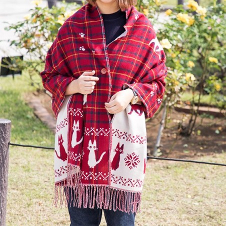 Textile - Étole avec accroche Jiji motifs à carreaux - Kiki la petite sorcière
