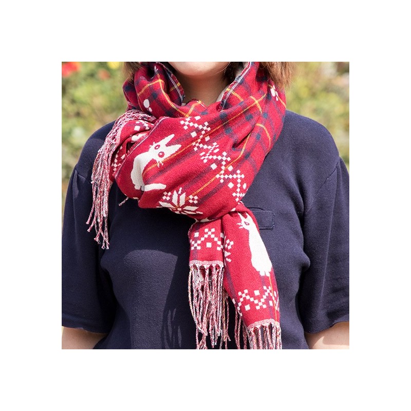 Textile - Étole avec accroche Jiji motifs à carreaux - Kiki la petite sorcière