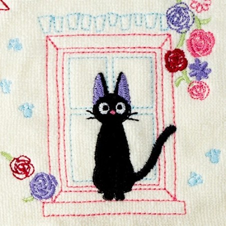 Linge de maison - Mini-serviette Jiji à la fenêtre 25x25 - Kiki la petite sorcière