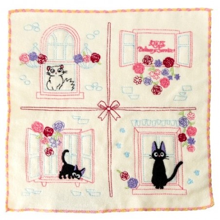 Linge de maison - Mini-serviette Jiji à la fenêtre 25x25 - Kiki la petite sorcière