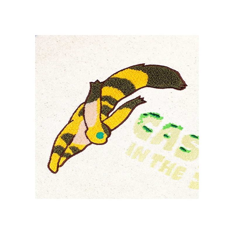 Bags - Embroidery Canvas Tote bag Silent World - Castle in the Sky