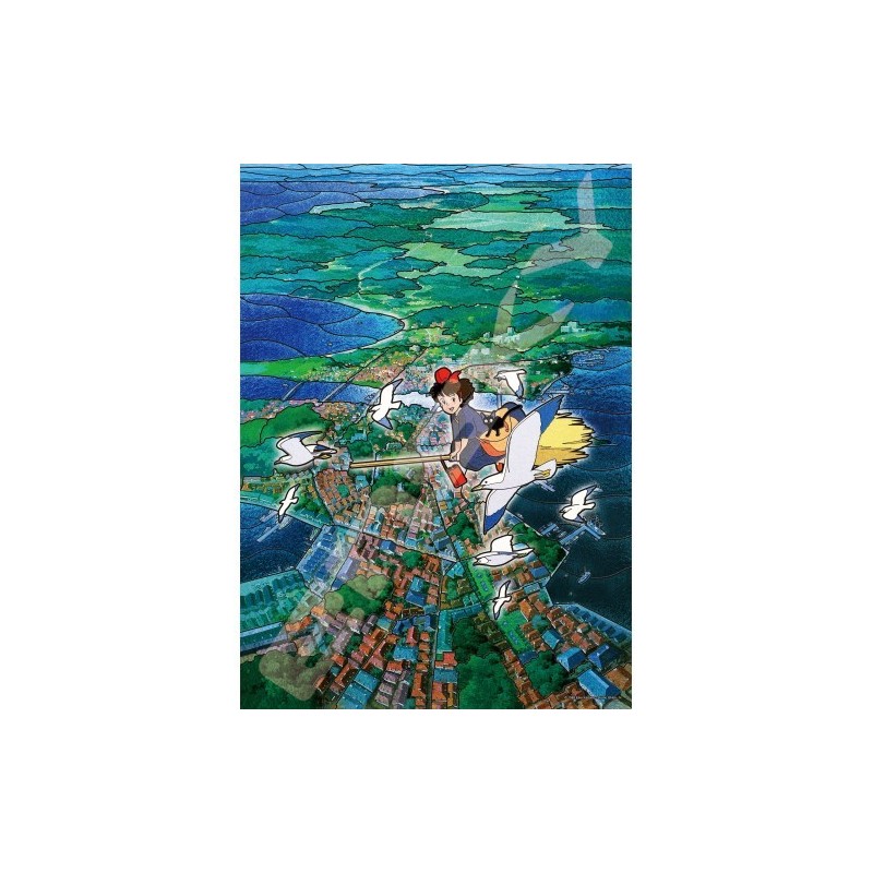 Jigsaw Puzzles - Stained glass Puzzle 500P Koriko City's Sky - Kiki’s Delivery Service