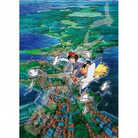Jigsaw Puzzle - Stained glass Puzzle 500P Koriko City's Sky - Kiki’s Delivery Service