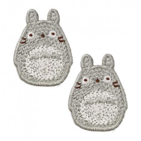 Bijoux - Bijou Boucle d’oreilles Broderie Totoro gris - Mon Voisin Totoro